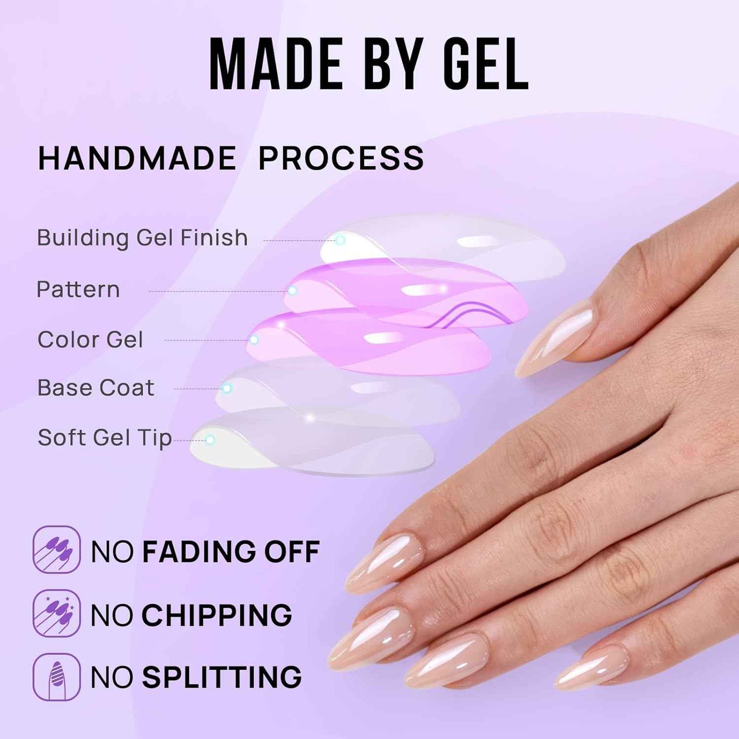 Champagne Glazed Chrome Press-On Nails | Reusable Soft Gel Fake Nails with Glue