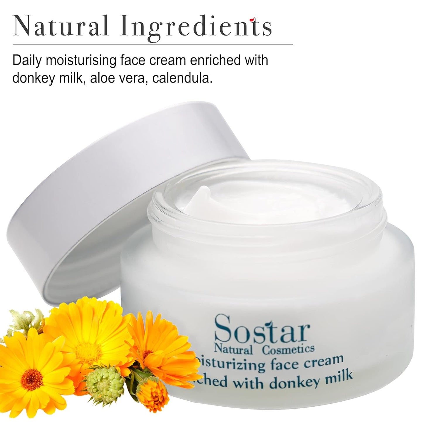 Sostar Moisturizing Face Cream - Hydrating Donkey Milk Formula | 50ml