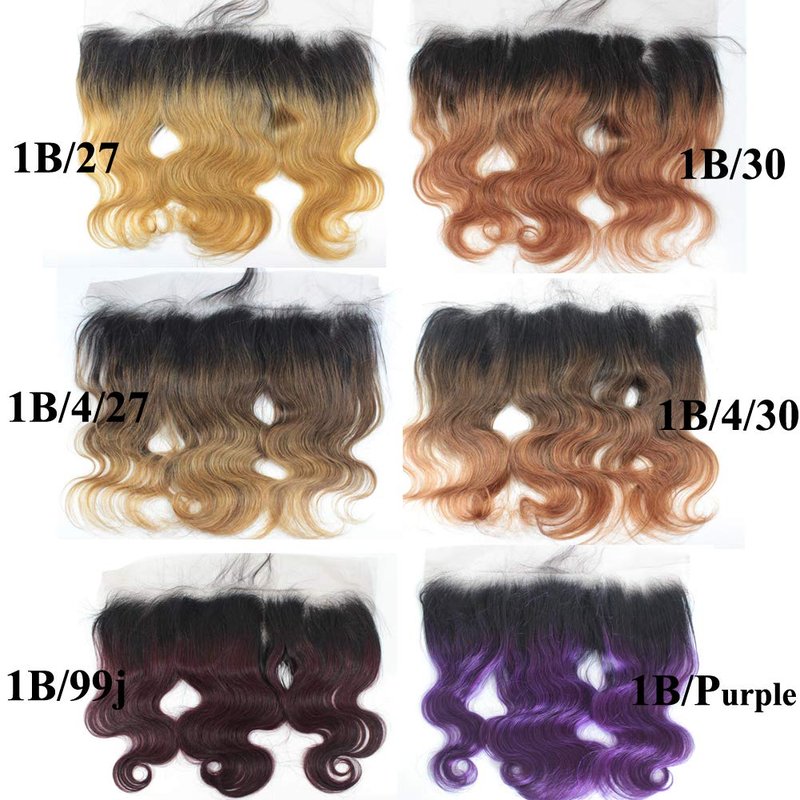 14-Inch Ombre Body Wave Human Hair Lace Closure - Pre-Plucked 4X4 Top Closure | Natural Hairline, Soft Brazilian Virgin Hair
