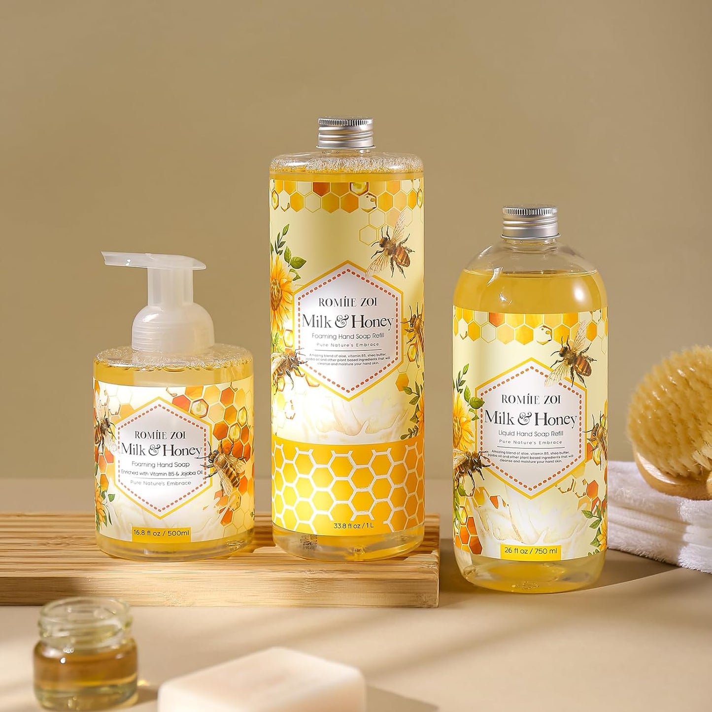 Sweet Vanille Liquid Hand Soap Refill Gift Set – 3 Pack (26 Fl Oz Each), Plant-Based & Biodegradable for Kitchen & Bathroom
