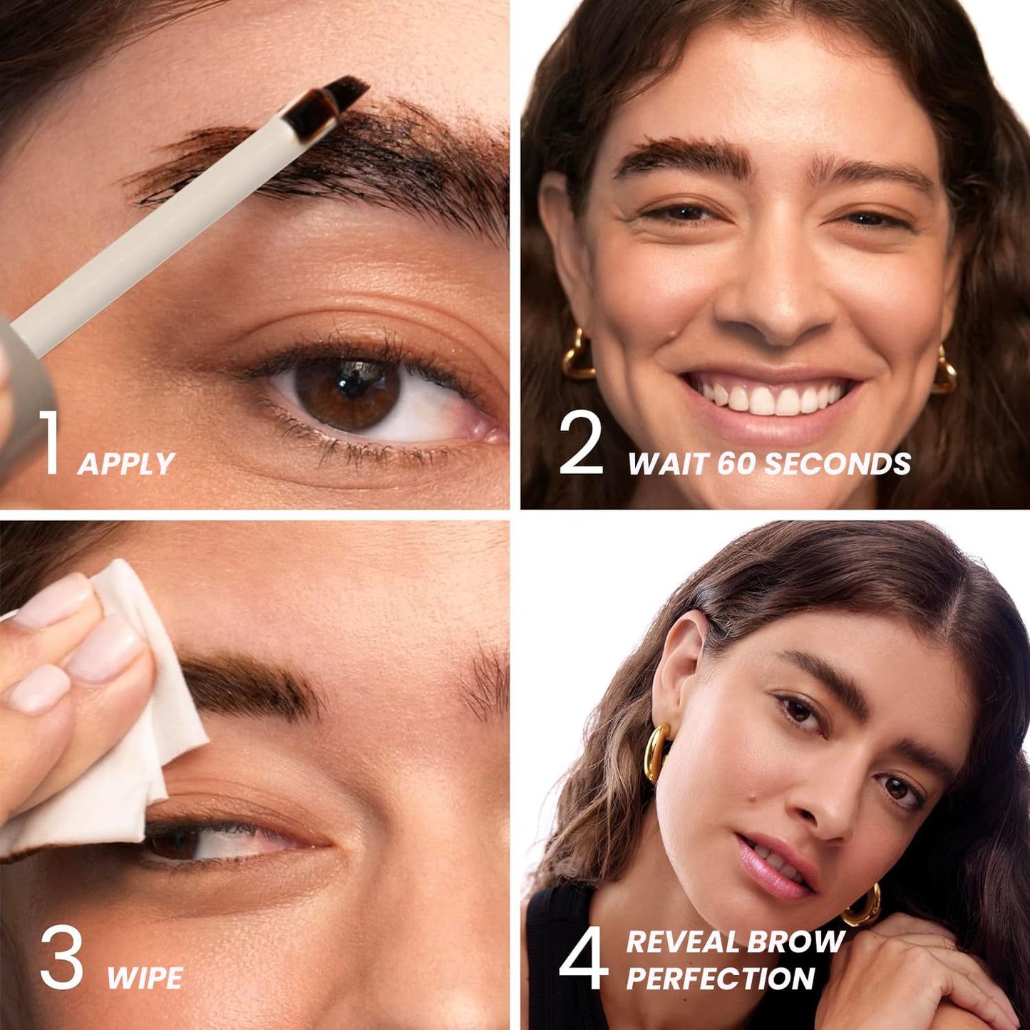 Wonderskin 1440 Eyeliner (Liquorice), Waterproof and Smudge Proof with Brow Stain & Go Masque (Blonde) for Long Lasting Brow Tint