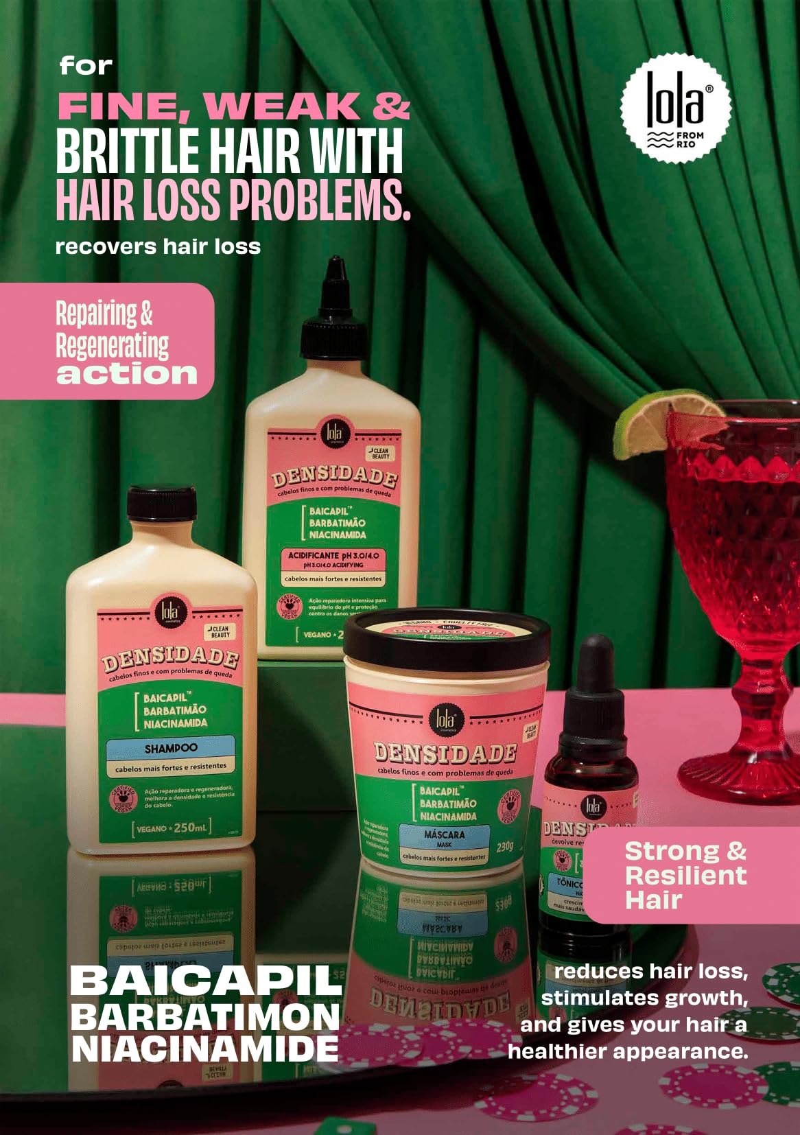 Lola From Rio - Densidade - Acidifying With pH 3.0/4.0, Improves Hair Resistance, Prevent Anti-Breakage and Fall, Protect Against Chemical Process, Balance hair pH 8.82 Fl Oz