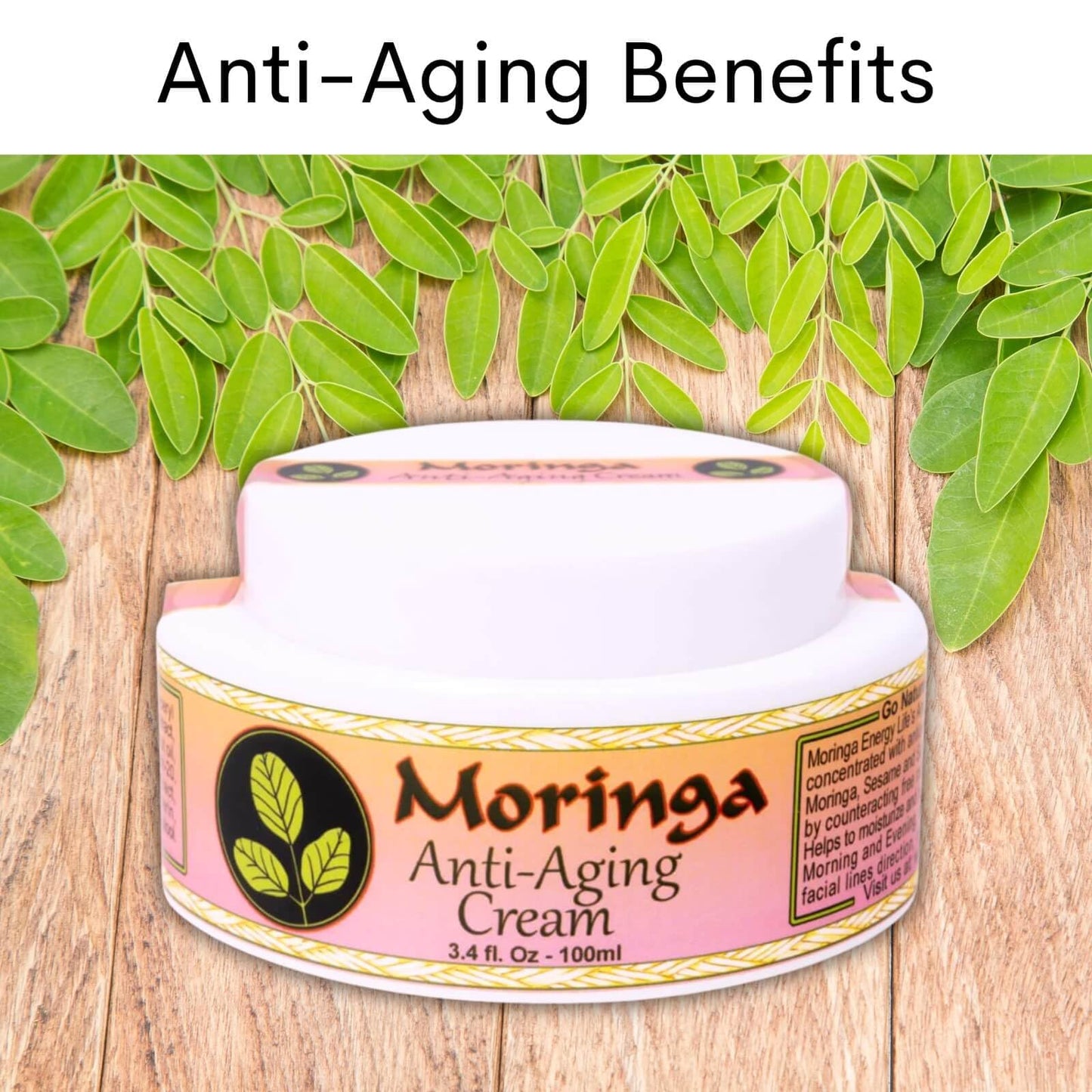 Moringa Anti Aging Cream 13 Natural Herbs with skin loving Antioxidants 3.4 oz
