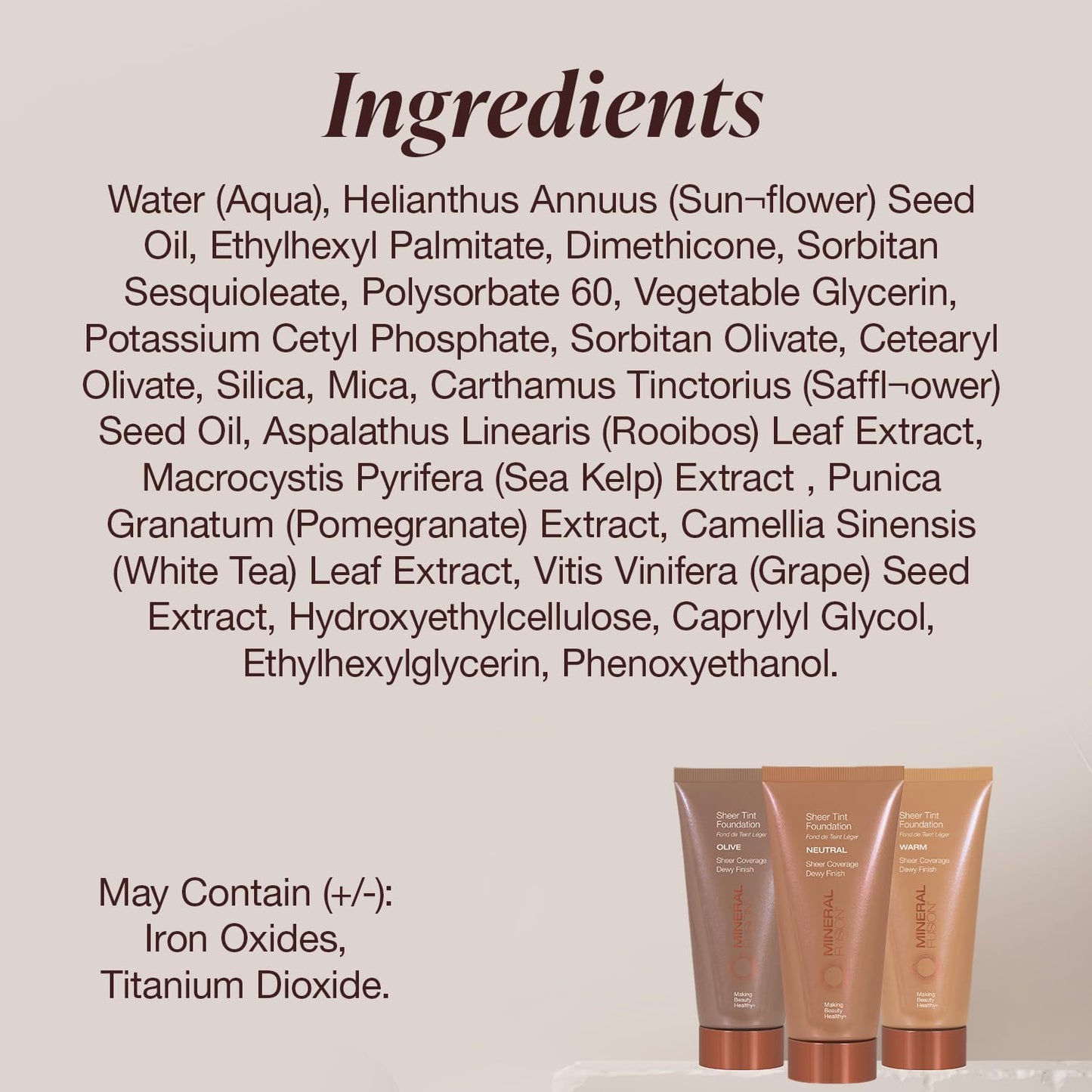 Mineral Fusion Sheer Tint Foundation, Olive, 1.8 Oz