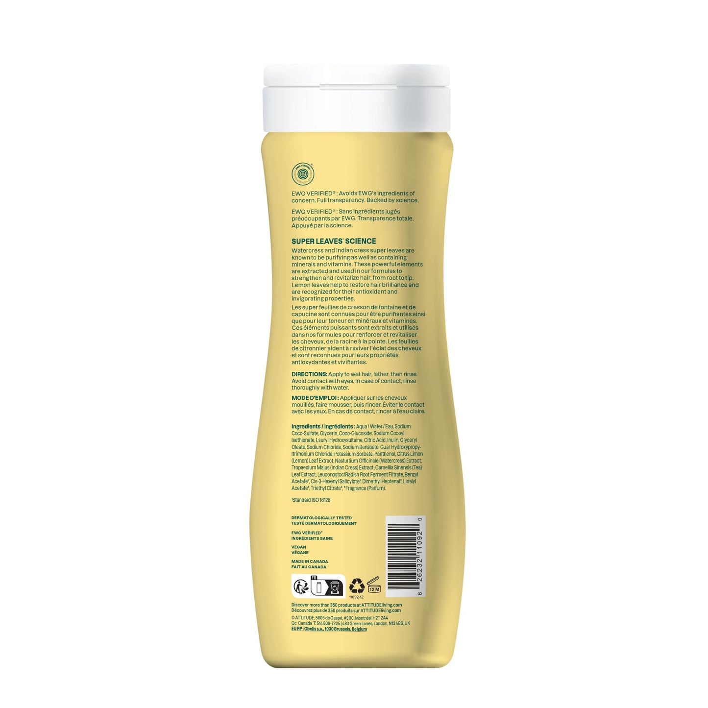 ATTITUDE Hair Shampoo, EWG Verified, Naturally Derived Ingredients, Vegan and Plant Based, 1L & 2 L