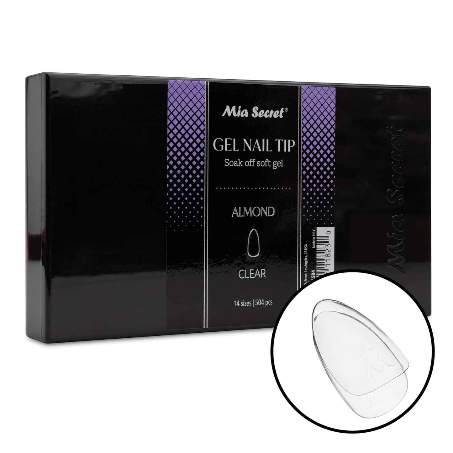 Clear Soft Gel Nail Tips - Mia Secret Stiletto 504 Tips for Salon & DIY Use