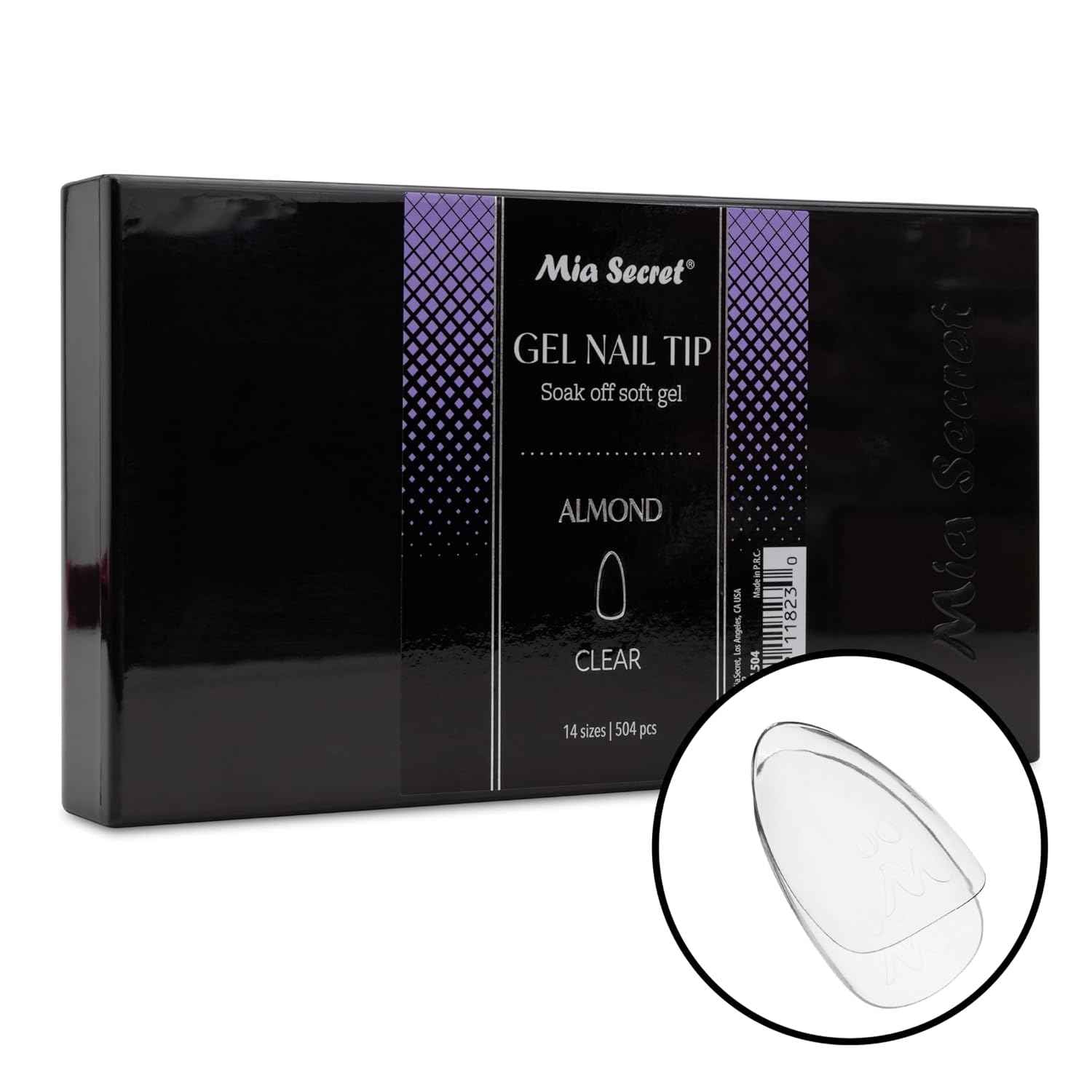 Clear Soft Gel Nail Tips - Mia Secret Stiletto 504 Tips for Salon & DIY Use