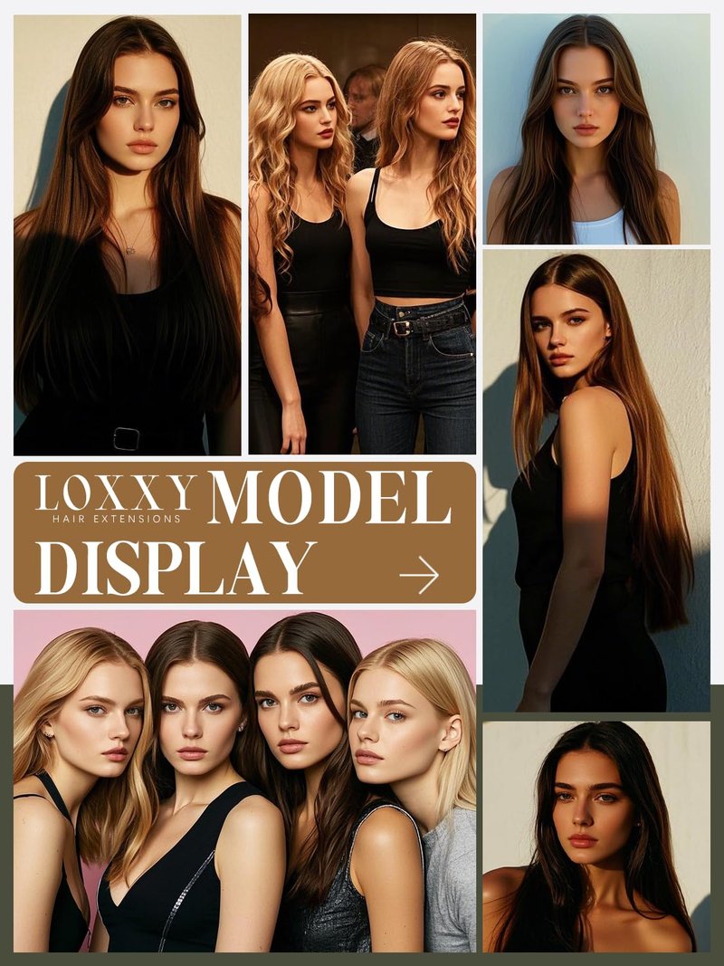 Loxxy Sew in Hair Extensions Real Human Hair Genius Weft 18 Inch Straight Ombre Chestnut Brown Mixed Dark Brown with Dark Brown Roots Hand Tied Weft Hair Extensions Human Hair Hair for Women 50g