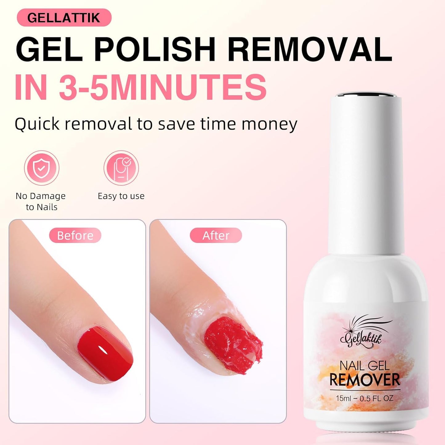 Gel Polish Remover Kit - 3 x 18ml with Cuticle Oil & Liquid Latex Tape, Fast 3-5 Min Removal