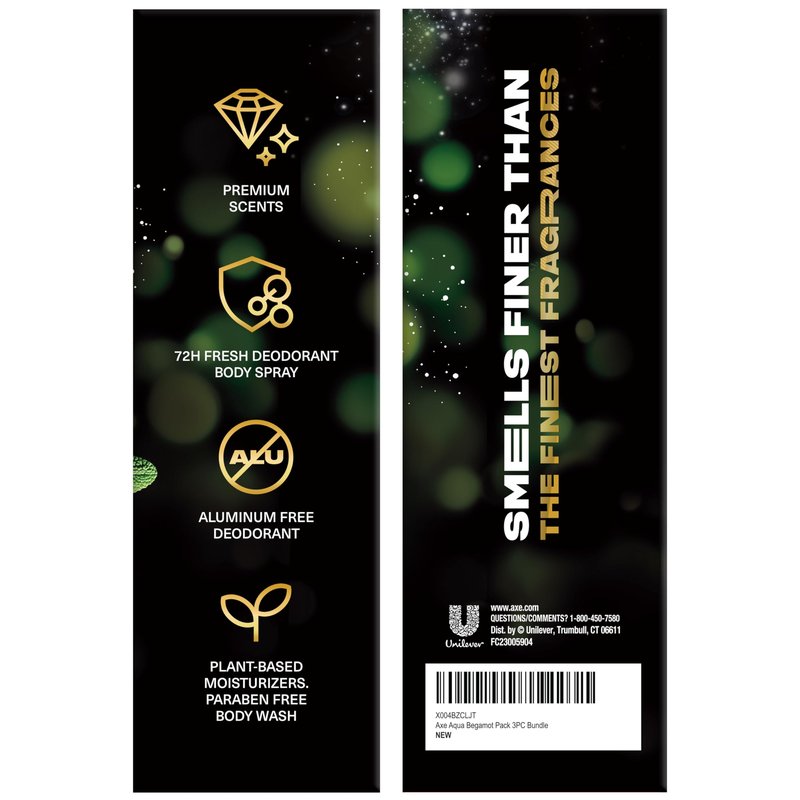 AXE Aqua Bergamot Gift Set for Men – Men’s Body Wash, Body Spray & Deodorant, Fine Fragrances Collection, Sage & Juniper (3 Piece Set)