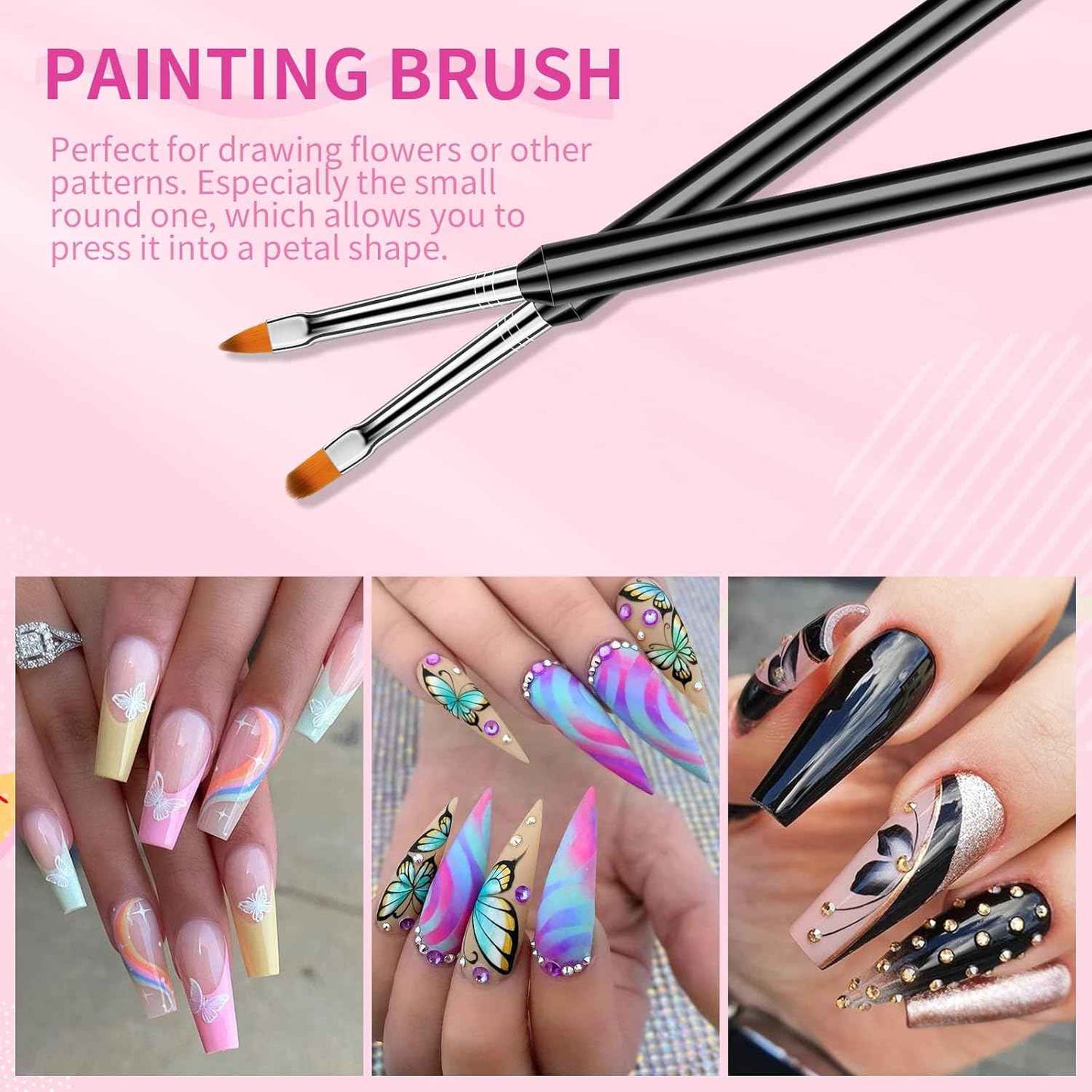 Professional SAVILAND LED & UV Builder Nail Gel Kit with 6 Double-End Nail Art Tools