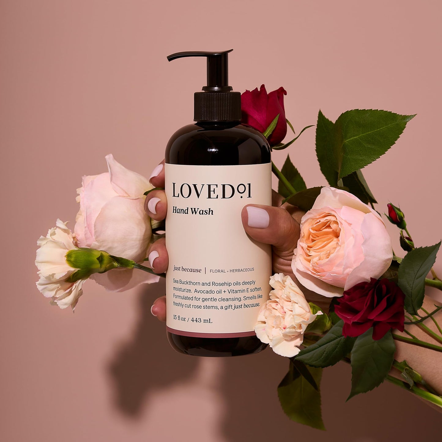 Loved01 Hand Wash, John Legend Skincare, Liquid Hand Soap, Gentle & Hydrating, Cruelty-Free, Oprah's Favorite Things, with Nourishing Oils, Just Because Soft Floral Scent, 2-Pack (15 oz each)