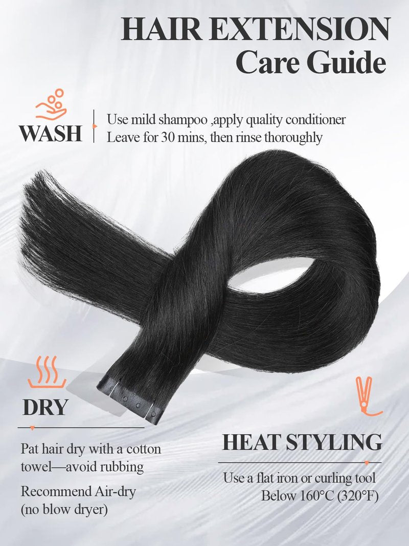 Remy Human Hair Extension Micro Ring PU Hair Extensions Invisible Beaded Weft Hair Extensions Human Hair Tape in Weft in Hair Extension Human Hair for Women Natural Black (30g 4Pcs,14 Inch)