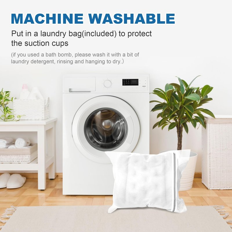 Luxury Full Body Bath Pillow for Bathtub, Bath Pillows for Tub with Mesh Laundry Bag, Cushion for Bathtub Headrest Neck Back Support - 5D Air Mesh & Quick Drying | White 51" x 16"