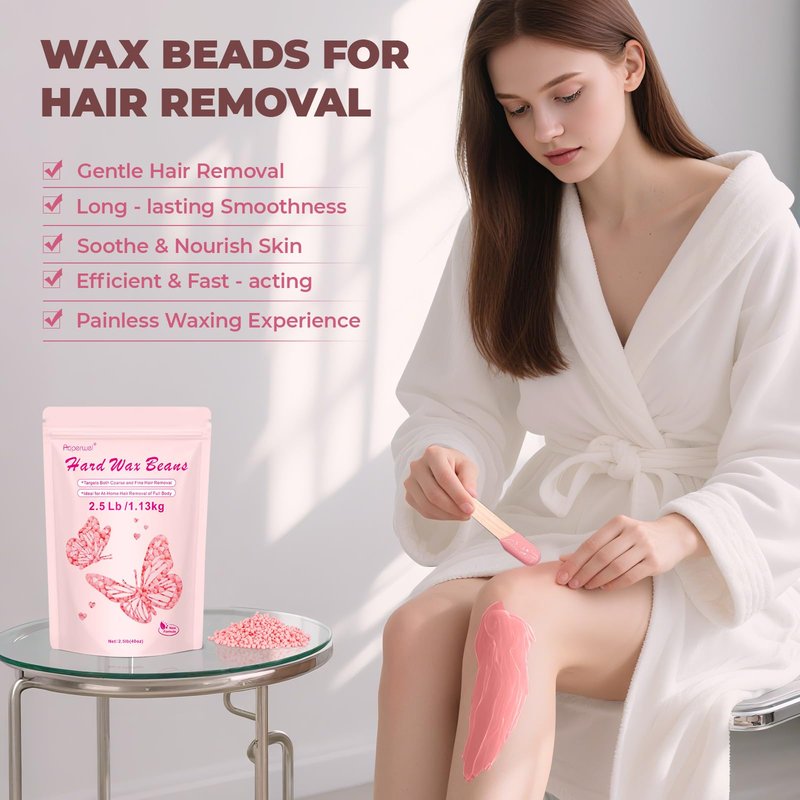 Auperwel Wax Beads for Hair Removal for Brazilian, Eyebrow Waxing 2.5LB with 20 Spatulas, Hard Wax Beads for Hair Removal (300g/10.5oz) with10pcs Applicators, At Home Waxing Beads for Face, Eyebrow