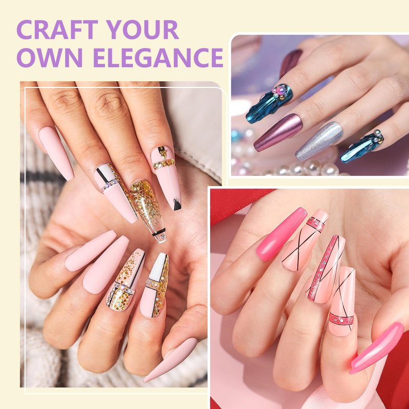 NIQZOPA Acrylic Nail Kit for Beginners: Professional Nail Kits with Everything - Acrylic Powder Liquid Set Nails Starter Kit With Drill and UV Light - Beginner Nail Tech Kit for Home Salon in Pink Bag