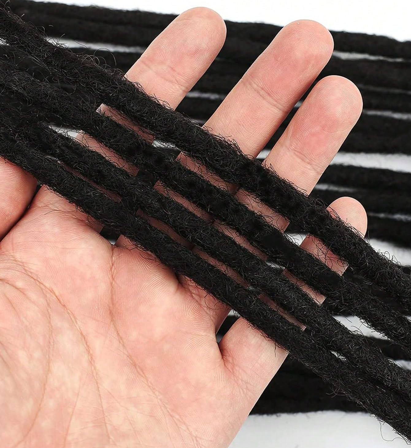 10 inch 30 Strands 0.4cm Thickness 100% Twist Real Human Hair Dreadlock Extensions for Man/Women/Kids DIY Permanent loc Extensions Handmade Can Be Dyed Bleached Curled