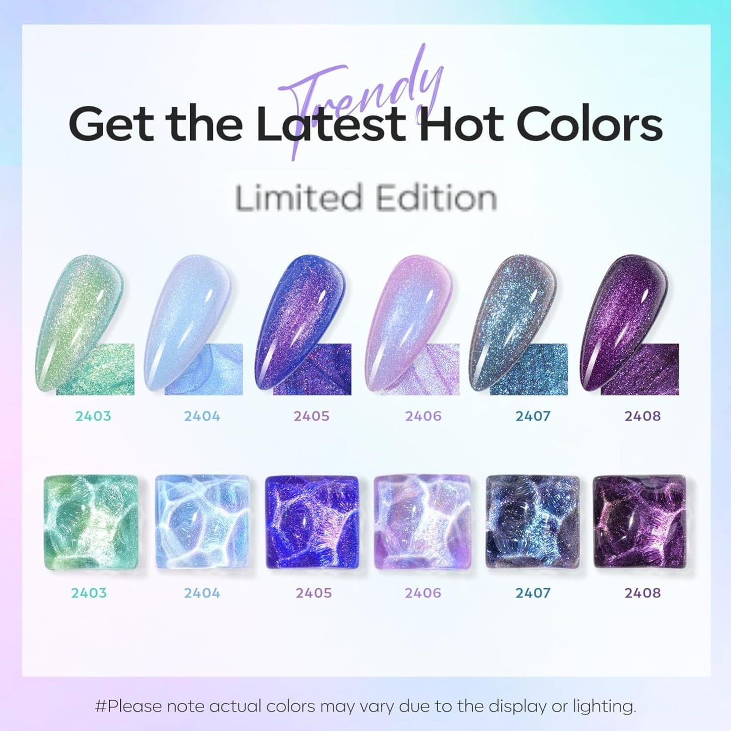 Chameleon Gel Nail Polish Set - 6 Colors + Silver Cat Eye & Jelly Gel Polish