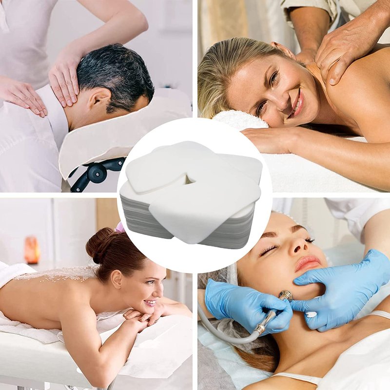 rngwaper 200 Count Disposable Massage Face Cradle Covers Non-Sticking Massage Face Covers Ultra-Soft, Medical-Grade, Fitted Disposable Headrest Covers for Massage Table 14.2" x 10.6"