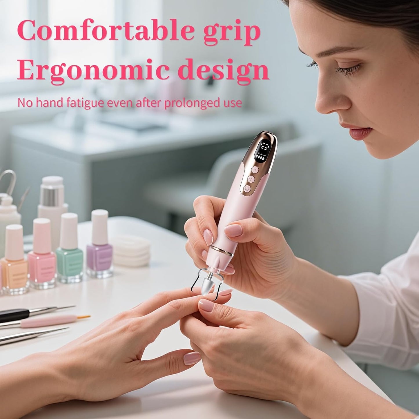 Aleanu Cordless Nail Drill Kit - 10 Speed Rechargeable Manicure & Pedicure Tools for Thick Nails, Cuticles & Pets (Purple)