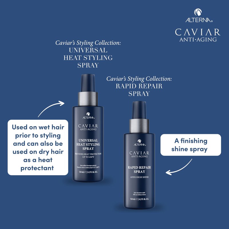 Alterna Haircare CAVIAR Anti-Aging Universal Heat Styling Spray 4.2 Fl Oz | Heat Protectant for Wet or Dry Hair | Detangles, Smooths, and Softens | Eliminates Frizz, Resists Humidity | All Hair Types