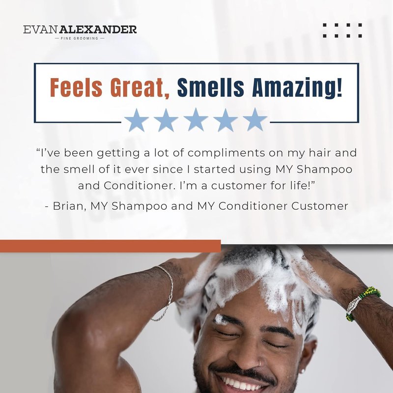 Evan Alexander Grooming MY Shampoo - Hair Growth Support & Scalp Nourishment with Peppermint Oil | 8 oz, Vegan, Great Scent