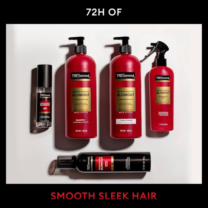 TRESemmé Whipped Shaping Mousse - Keratin Smooth for Instant Hydration | 7 Fl Oz