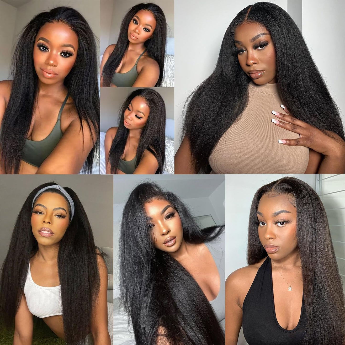 Releek 12A Brazilian Kinky Straight Bundles Human Hair 16 Inch 100% Unprocessed Yaki Straight Human Hair Single Bundle Quick Weave Hair Kinkycurly 1 Bundle Thick Remy Virgin Hair Extensions