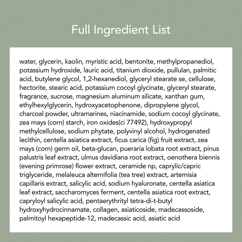 Whipped Korean Face Wash, Doubles as a Face Mask, Clay Charcoal, for Blackheads and Pores, A Deep Cleansing and Exfoliating, Peptide, Vegan Collagen