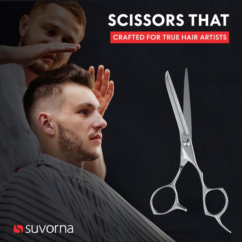 Suvorna Professional Hair Cutting Scissors - 6.5" Barber Shears for Hair Cutting - Japanese Stainless Steel Haircut Scissors for Barbers and Hairdressers - Razor Edge Hair Shears for Women and Men