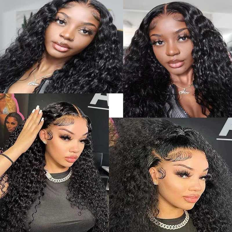 Deep Wave Closure 2x6 Human Hair Swiss Lace-Closure Deep Wave Brazilian Remy Human Hair Wavy 2 By 6 Closure With Baby Hair 14 Inch