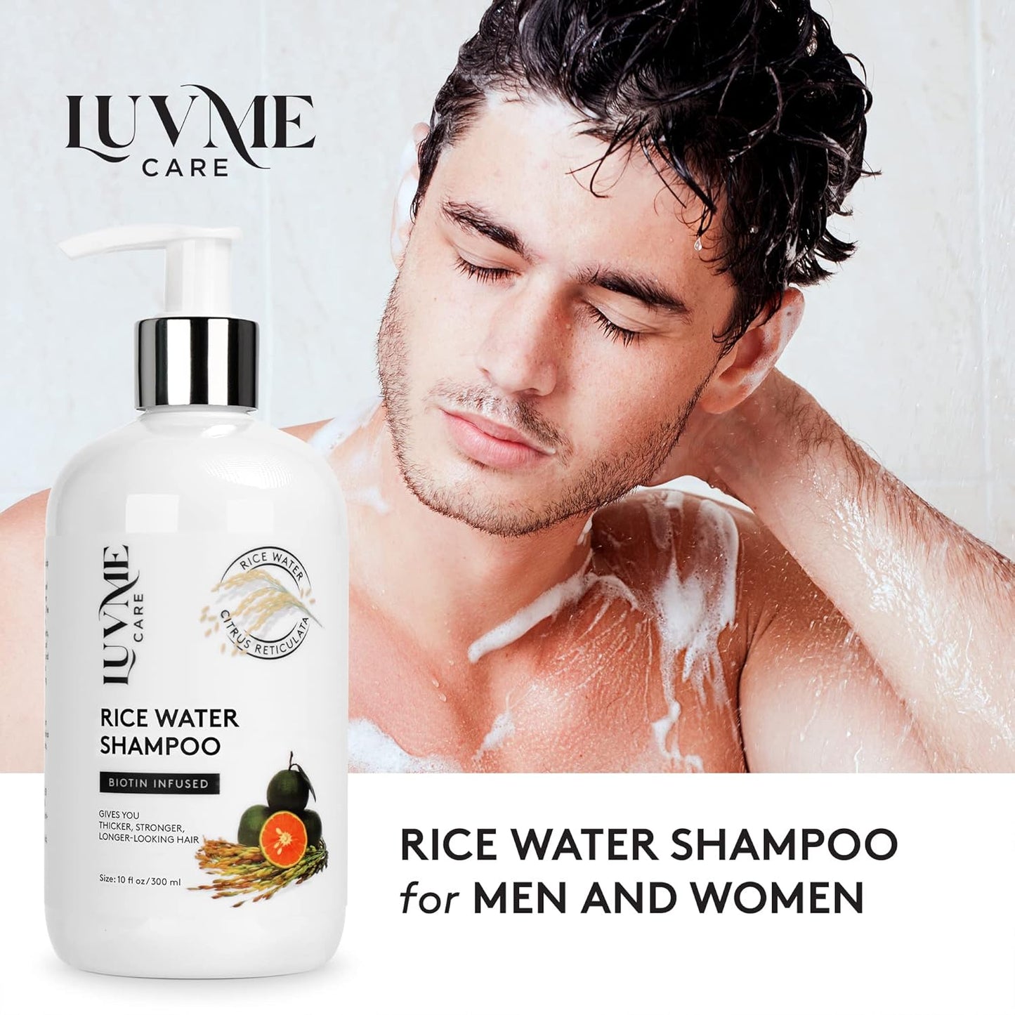 Rice Water Shampoo and Conditioner - Nourishing Hair Care for Healthy Shine | 12 oz
