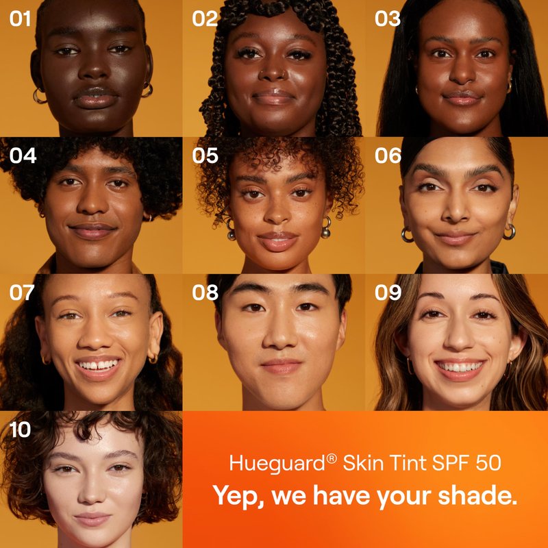 Live Tinted Hueguard Tinted Sunscreen SPF 50 - Mineral Sunscreen for Face, Skin Tint with Buildable Coverage, Dewy Glow Finish, Hydrating, Vegan, Fragrance-Free, Water & Sweat Resistant, Shade 07