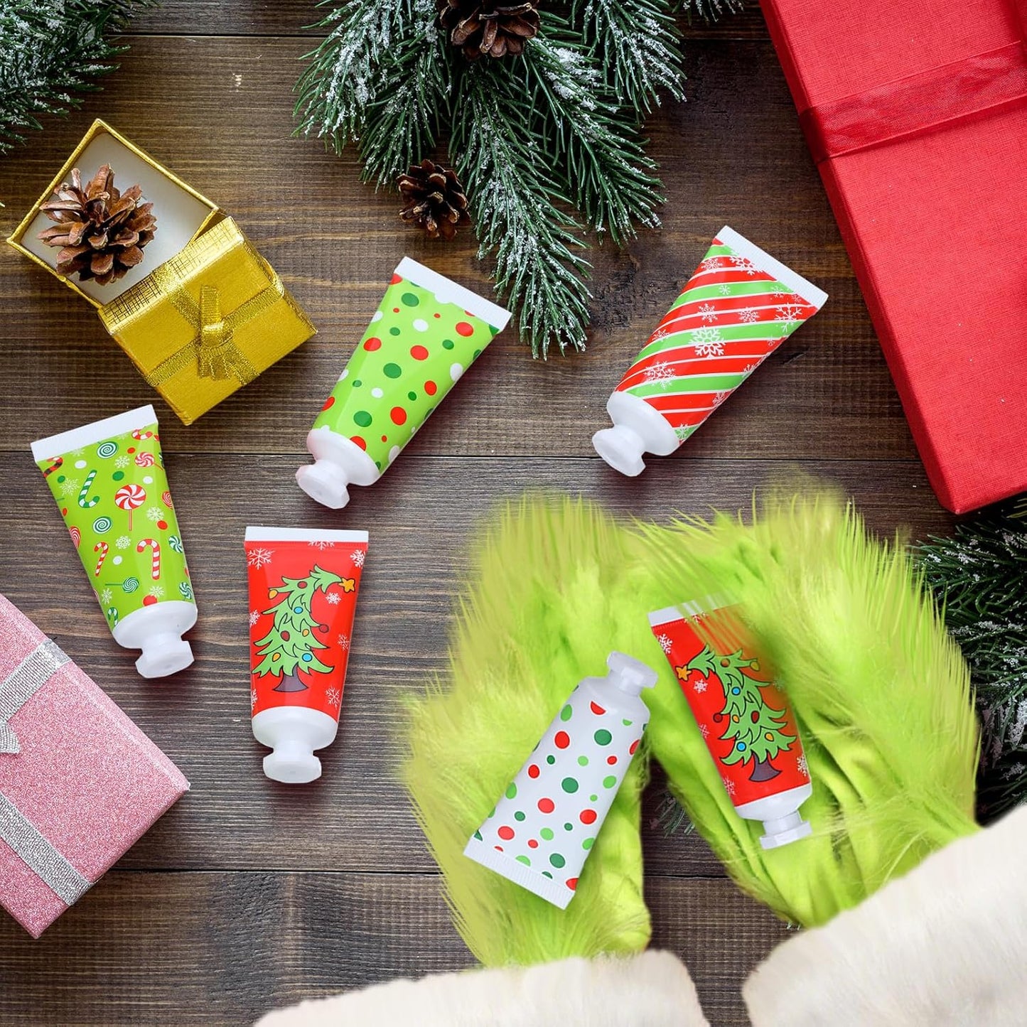36 Pcs Christmas Hand Cream Gift Set - Travel Size Red & Green Mini Moisturizers for Stocking Stuffers & Holiday Favors
