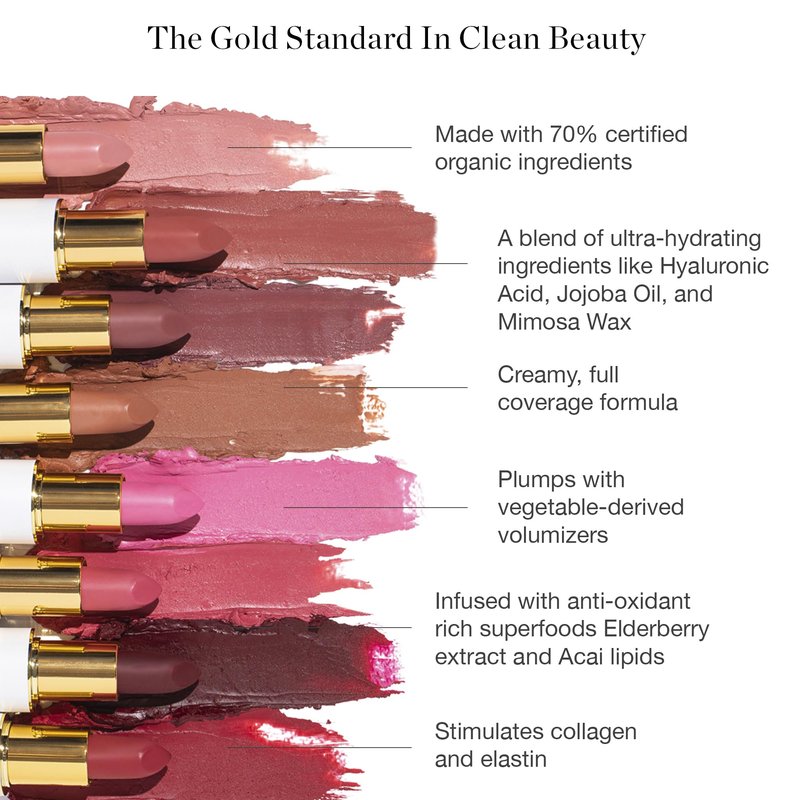 Ogee Full Bloom Sculpted Lipstick (Lulu - White Pink) - Long Lasting Organic Lipstick with Jojoba Oil & Micro Hyaluronic Acid - 70% Organic Ingredients & Made in USA