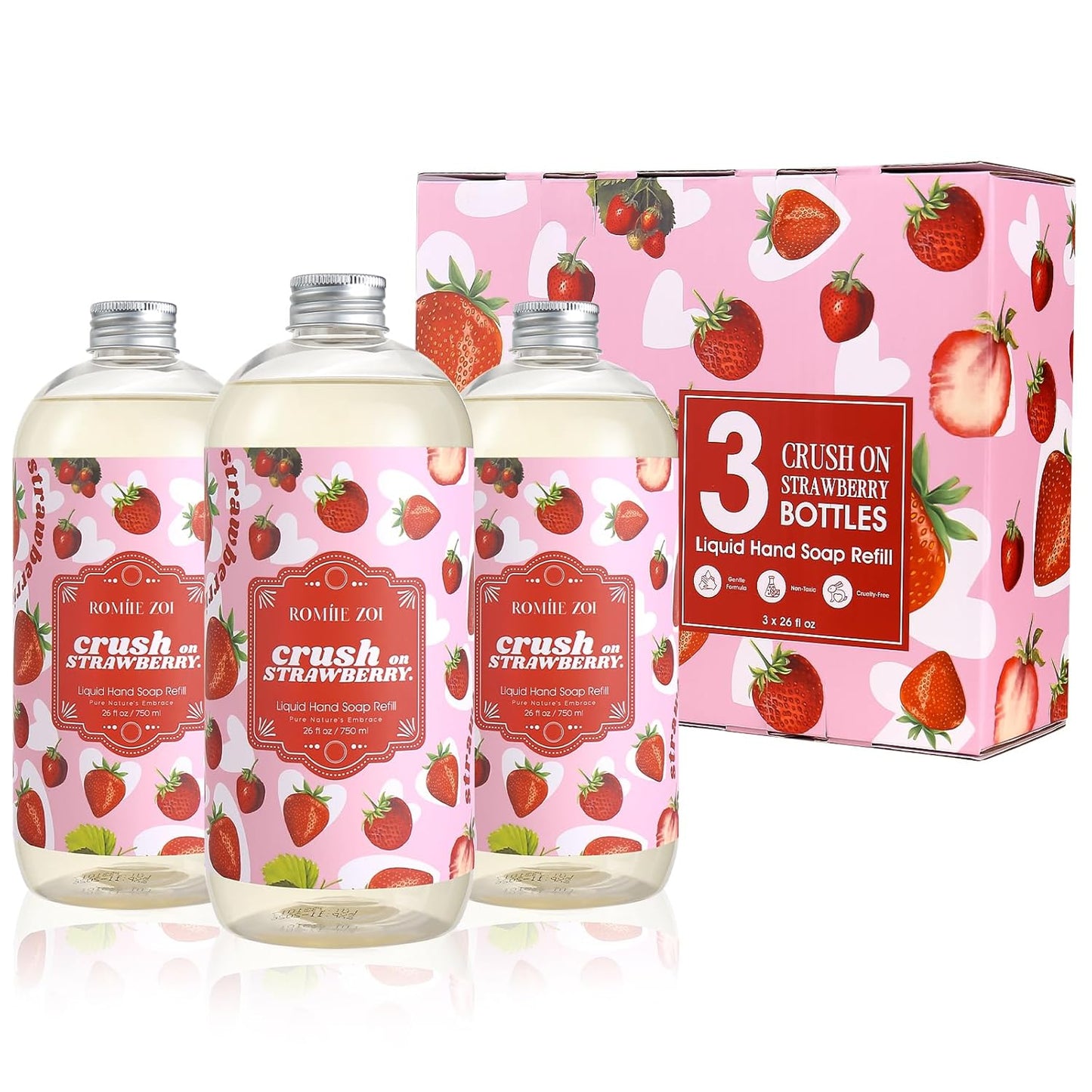 Sweet Vanille Liquid Hand Soap Refill Gift Set – 3 Pack (26 Fl Oz Each), Plant-Based & Biodegradable for Kitchen & Bathroom