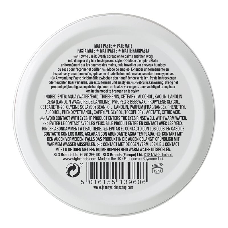 Men's Hair Styling Matte Paste - Pro-Quality Strong Hold & Natural Look | 2.6 oz with Soybean Oil Hydration