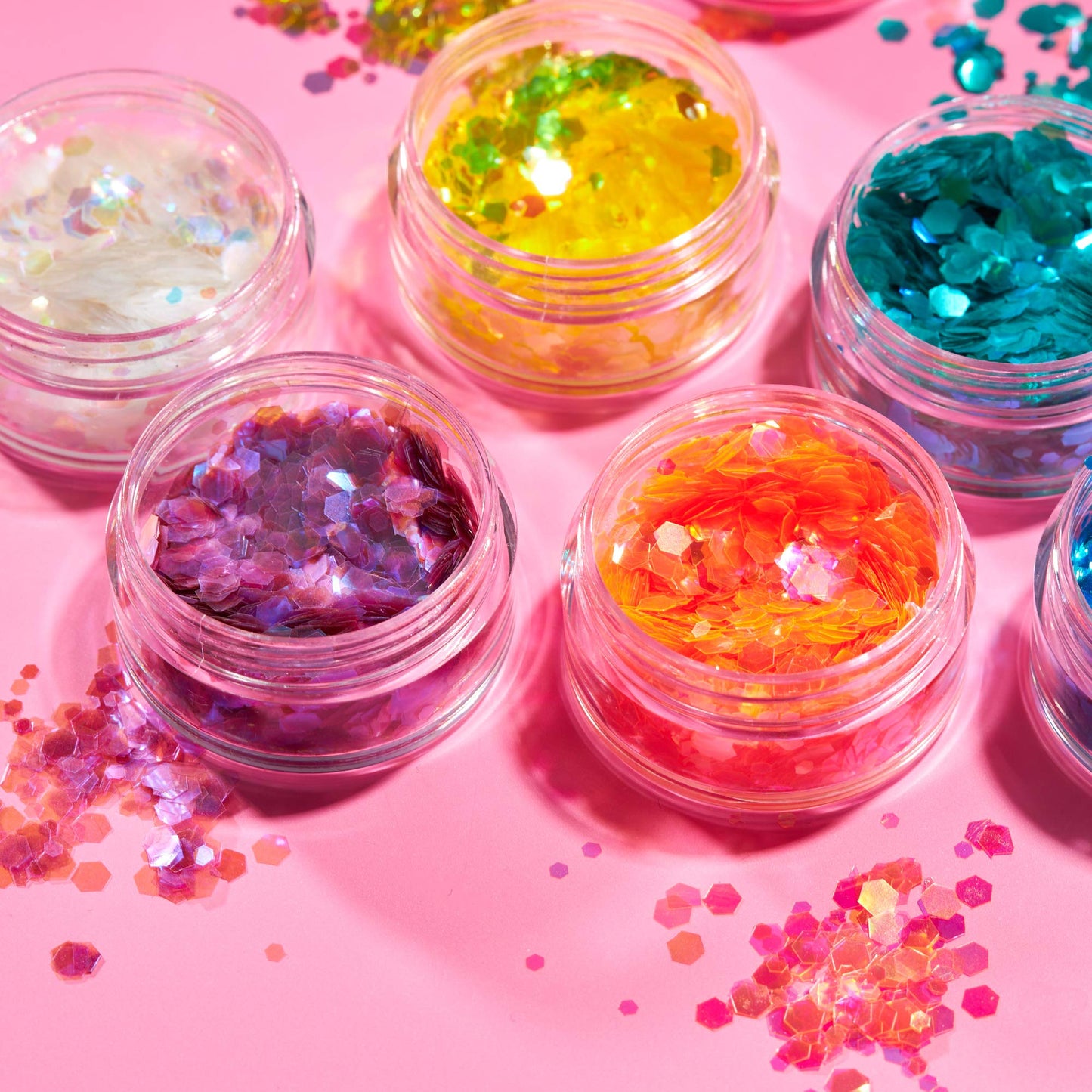 Moon Glitter Iridescent Chunky Glitter 100% Cosmetic Glitter for Face, Body, Nails, Hair and Lips - 0.10oz - Yellow
