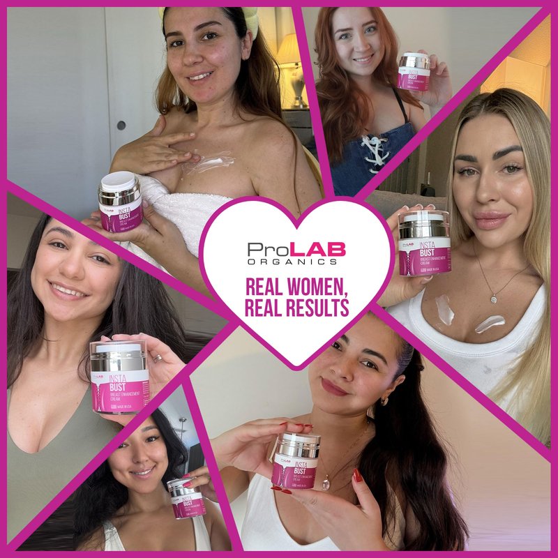 ProLab Organics InstaBust Breast Enhancement Cream – Bust Firming & Lifting Formula for Fuller, Rounder, Bigger Breasts – Volume Boosting Topical – Made in USA