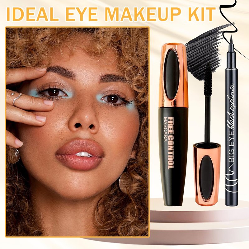 6PCS Black Mascara & Eyeliner Pen Makeup Gift Set,Waterproof Long Lasting Smudge Proof Volume and Length Mascara, Easy to Use, Highly Pigmented Liquid Eye Liner Pencils for Women