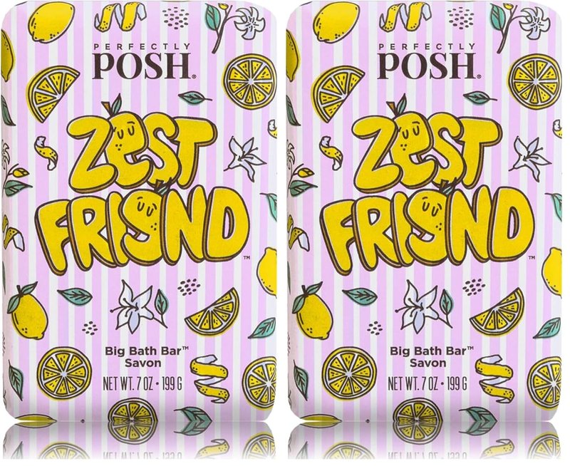 Zest Friend Big Bath Bar - Refreshing Citrus Scent Soap for Energizing Baths | 7oz (Pack of 2)
