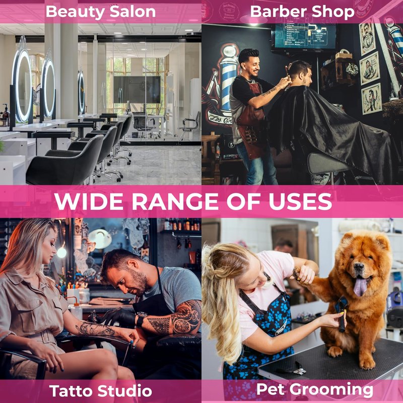 Magnetic Barber Mat, Magnetic Barber Mats For Clippers and Supplies, Barbershop Pad for Station, Beauty Salon Table Matt, Barbering Tool Organizer for Pro Hairstylist, Pink