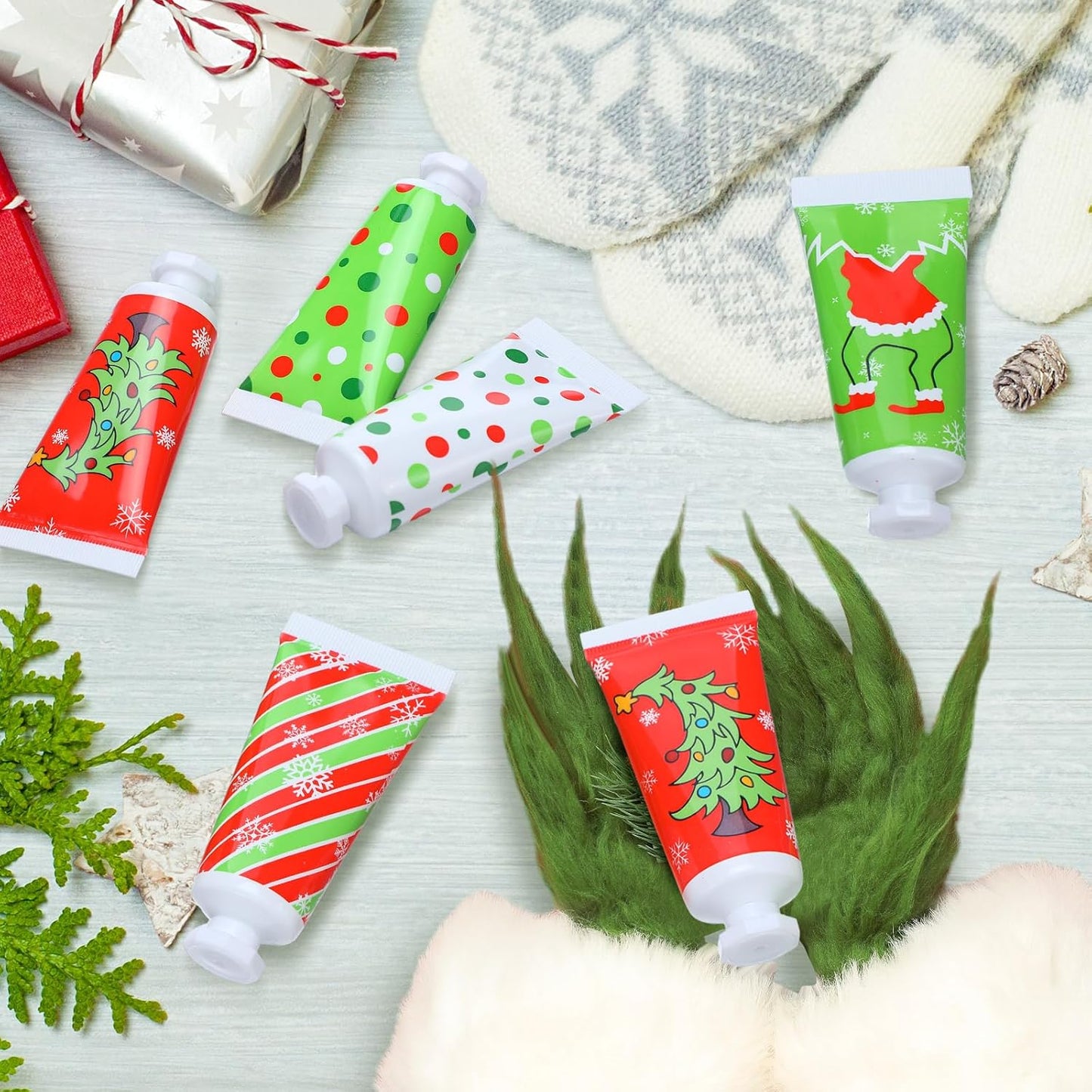 36 Pcs Christmas Hand Cream Gift Set - Travel Size Red & Green Mini Moisturizers for Stocking Stuffers & Holiday Favors