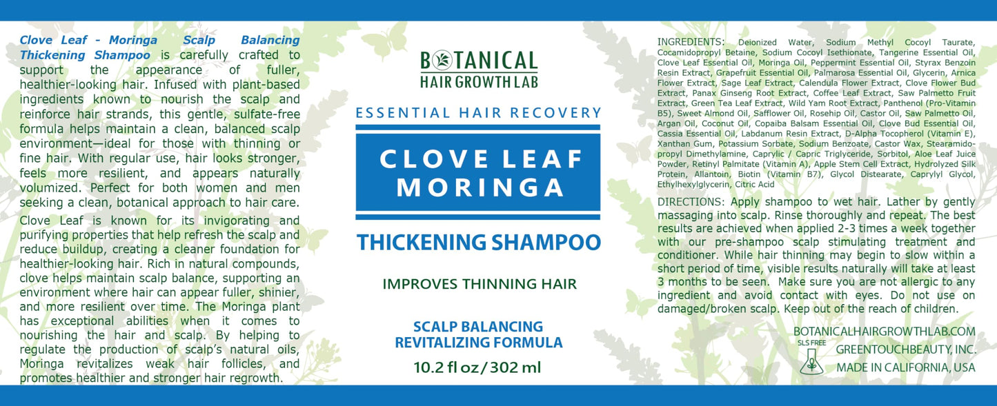 Botanical Hair Growth Shampoo for Hair Thickening Anti-Thinning Scalp Stimulating Natural Anti-Hair Loss Therapy For Women & Men 10.2 Fl Oz
