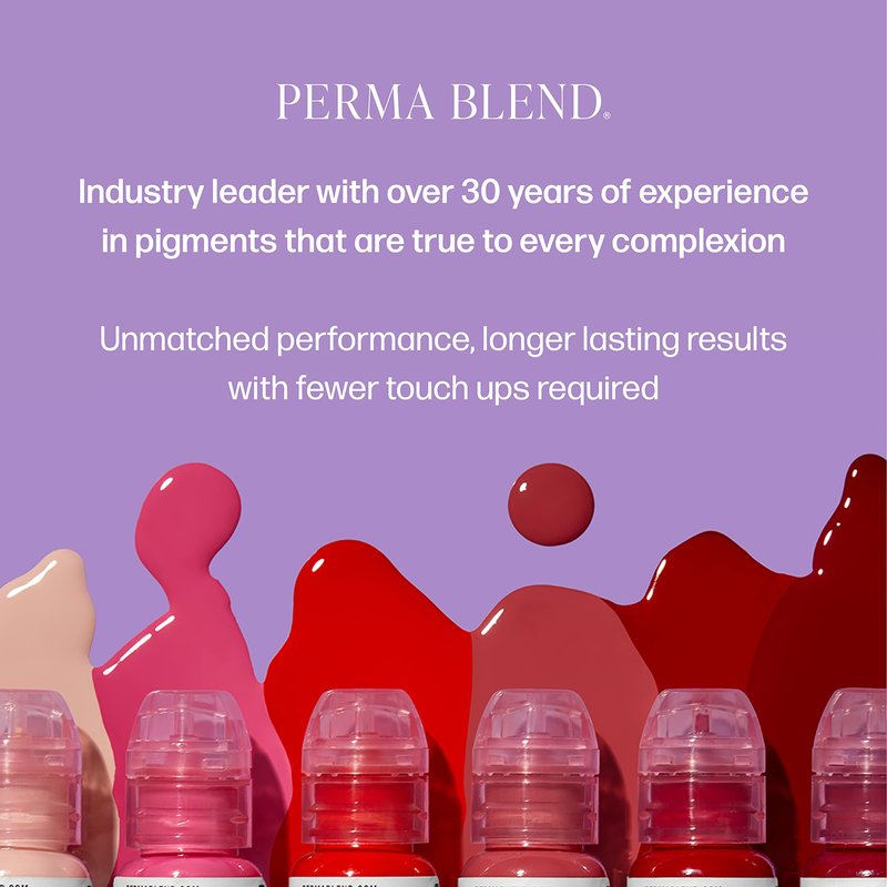 Perma Blend Passion Red - Bright Cool Red Tattoo Ink for Permanent Makeup - Lip Blush Microblading Ink to Enhance Lip Color - Lip Blushing & Lip Tattoo Supplies - Vegan (0.5 oz)