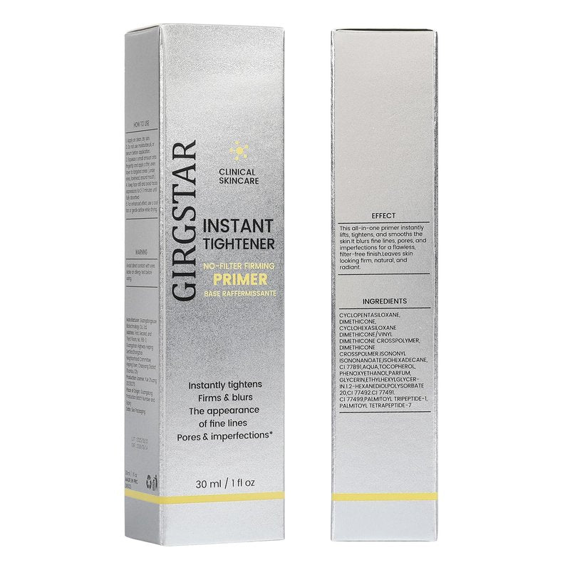 Girgstar Instant Face Blurring & Firming Primer for Face Before Makeup - Perfection Tightener Visibly Smooths the Look of Fine Lines, Wrinkles & Pores - Grips Makeup for Long Wear & Shine Control
