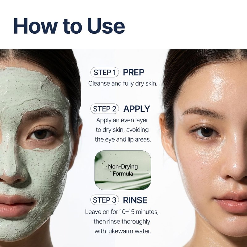 Loyly Green Mud Vegan Collagen Mask | Non-Drying Face Mask | Revitalizing Elasticity, Anti-Aging | Pore & Sebum Care | Calming & Nourishing | 18% Bentonite & Kaolin | Korean Skin Care (3.17 fl oz)