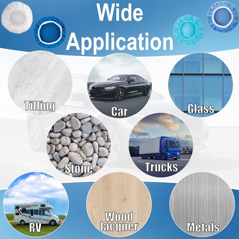 20PCS Car Orbital Buffer Polisher Pad Bonnet Set, 9-10 Inch Polishing Buffing Pads Bonnet Buffing Pad Cover, Microfiber Buffer Pads, Polisher Pads, Car Accessories for Polishing, Waxing and Cleaning
