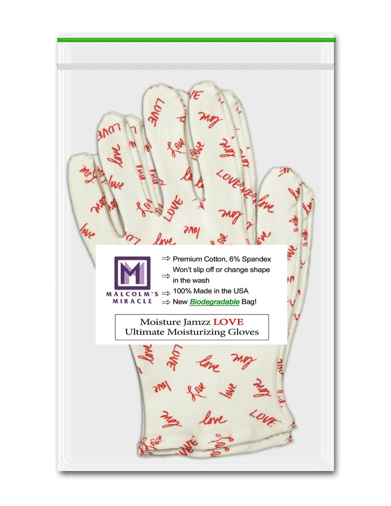 Malcolm's Miracle Love Moisturizing Gloves - Guaranteed for Two Years - Made in the USA (Medium)