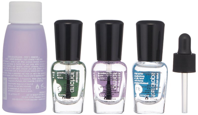 ZOYA Mini Color Lock System Manicure Kit, Clear, 4 Piece Set